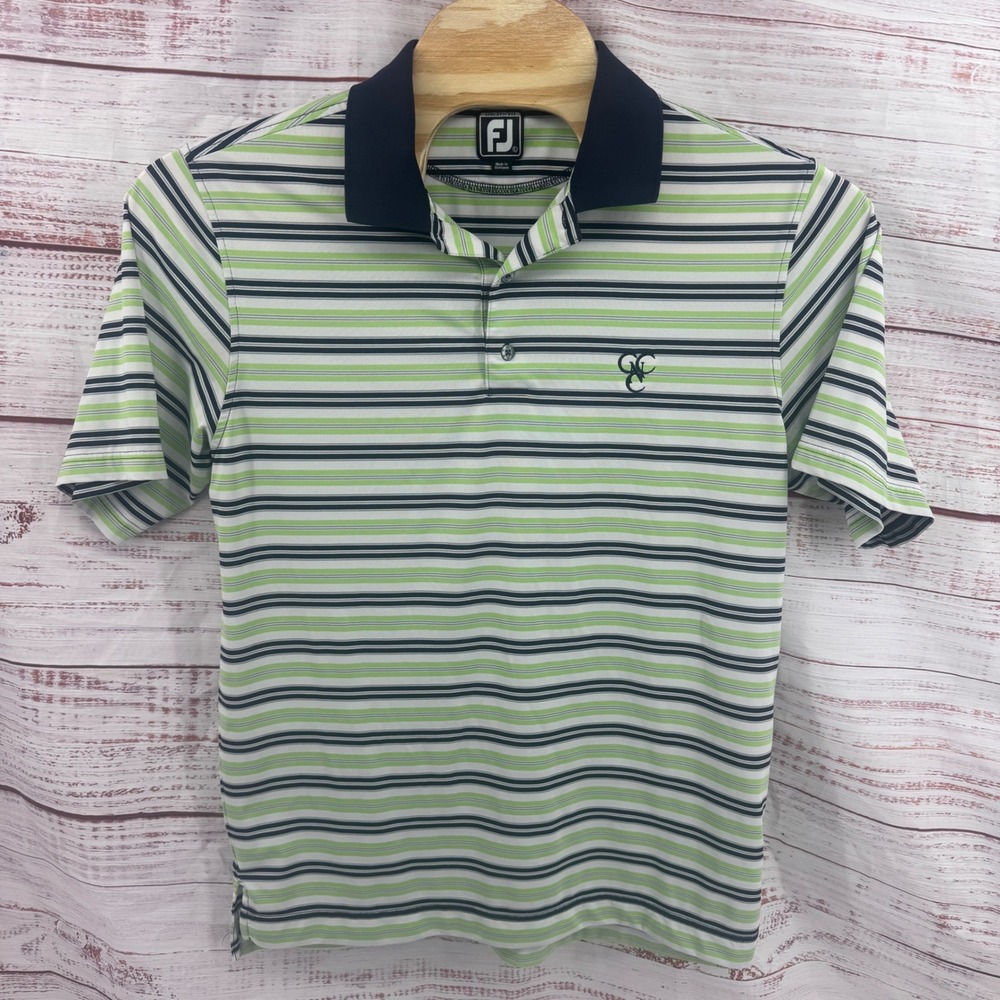FootJoy Golf Polo Shirt Mens Large Athletic Fit Striped Performance Casual